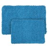 Hastings Home Hastings Home 2 Piece Memory Foam Shag Bath Mat - Blue 212121RZW